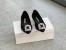 Manolo Blahnik Hangisi Flats In Black Lace with Crystal Buckle