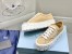 Prada Double Wheel Sneakers In Beige Nylon Gabardine 