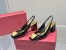 Valentino One Stud Slingback Pumps 60mm In Black Patent Leather