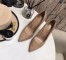 Saint Laurent Opyum 110 Pumps In Suede with Gold Heel