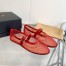 Alaia Ballet Flats in Red Mesh with Patent Leather