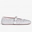 Alaia Ballet Flats in White Lambskin with Strass