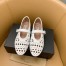 Alaia Ballet Flats in White Vienne Lambskin