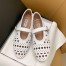 Alaia Ballet Flats in White Vienne Lambskin