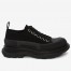 Alexander McQueen Women's Black Tread Slick Lace Up Sneakers