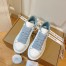 Alexander McQueen Women's Oversized Sneakers With Blue Patent Heel