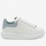 Alexander McQueen Women's Oversized Sneakers With Blue Patent Heel