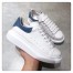 Alexander McQueen Women's Oversized Sneakers With Blue Suede Heel