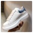 Alexander McQueen Women's Oversized Sneakers With Blue Suede Heel