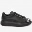 Alexander McQueen Women's Black Oversized Sneakers With Metal Toe