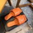 Bottega Veneta Lido Slides In Orange Intreccio Lambskin