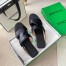 Bottega Veneta Band Slides In Black Lambskin