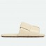 Bottega Veneta Patch Flat Slides In White Lambskin 