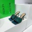 Bottega Veneta Stretch Mules 90mm In Green Strass-embellished Satin