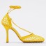 Bottega Veneta Stretch Sandals In Yellow Mesh