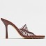 Bottega Veneta Stretch Sandals In Chocolate Elasticized Raffia