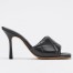 Bottega Veneta Rubber Lido Sandals In Black Quilted Lambskin