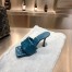 Bottega Veneta Lido Sandals In Blue Intrecciato Leather