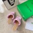 Bottega Veneta Stretch Sandals In Pink Intrecciato Raffia