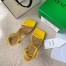 Bottega Veneta Stretch Chain Sandals In Yellow Lambskin