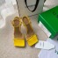 Bottega Veneta Stretch Chain Sandals In Yellow Lambskin