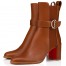 Christian Louboutin CL Chelsea Ankle Boots 70MM in Brown Leather