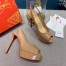Christian Louboutin Red Patent Lady Peep Sling Pumps 130mm