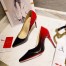 Christian Louboutin Black/Red Patent Kate Pumps 100mm