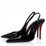 Christian Louboutin Miss Z Slingback Pumps 100mm in Black Patent