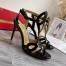 Christian Louboutin Double L 100mm Sandals In Black Patent Leather