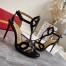 Christian Louboutin Double L 100mm Sandals In Black Patent Leather