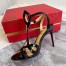 Christian Louboutin Double L 100mm Sandals In Black Patent Leather