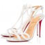 Christian Louboutin Double L 100mm Sandals In White Patent Leather