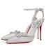 Christian Louboutin Marykate Queen 100MM Pumps In Silver Glittered