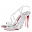 Christian Louboutin Rosalie Sandals 100mm in Silver Metallic Leather