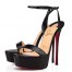 Christian Louboutin Black Loubi Queen Alta Sandals 150MM