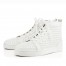 Christian Louboutin Men's Louis Spikes Flat Sneakers In White Leather