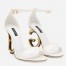 Dolce & Gabbana White Sandals with Baroque DG Heel 