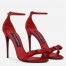 Dolce & Gabbana Sandals in Red Satin with Bow