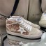 Golden Goose Women's Mid Star Sneakers with Pink-gold Glitter