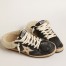 Golden Goose Women's Black Ball Star Sabots with Shearling Lining