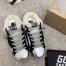 Golden Goose Women's Super-Star Sabot in Silver Laminated Leather with Black Star 