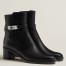 Hermes Frenchie 50mm Ankle Boots In Black Calfskin
