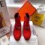 Hermes Red Saint Honore Ankle Boots