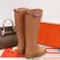 Hermes Variation Boots In Brown Calfskin