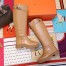 Hermes Variation Boots In Brown Calfskin