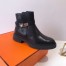 Hermes Veo Ankle Boots In Black Calfskin