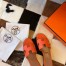 Hermes Oran Slide Sandals In Orange Clemence Leather