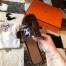 Hermes Oran Slide Sandals In Burgundy Shiny Niloticus Crocodile Skin