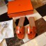 Hermes Oran Slide Sandals In Orange Shiny Niloticus Crocodile Skin